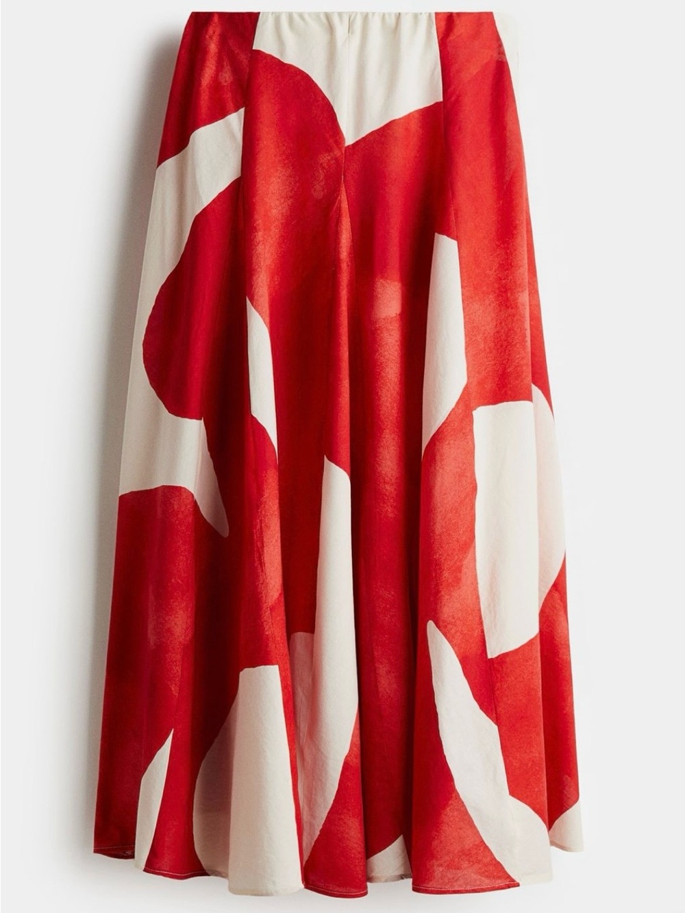 H&M Red and Ivory Abstract Swing Cami & A-Line Maxi Skirt 2 Piece Matching Set - Picture 6 of 9